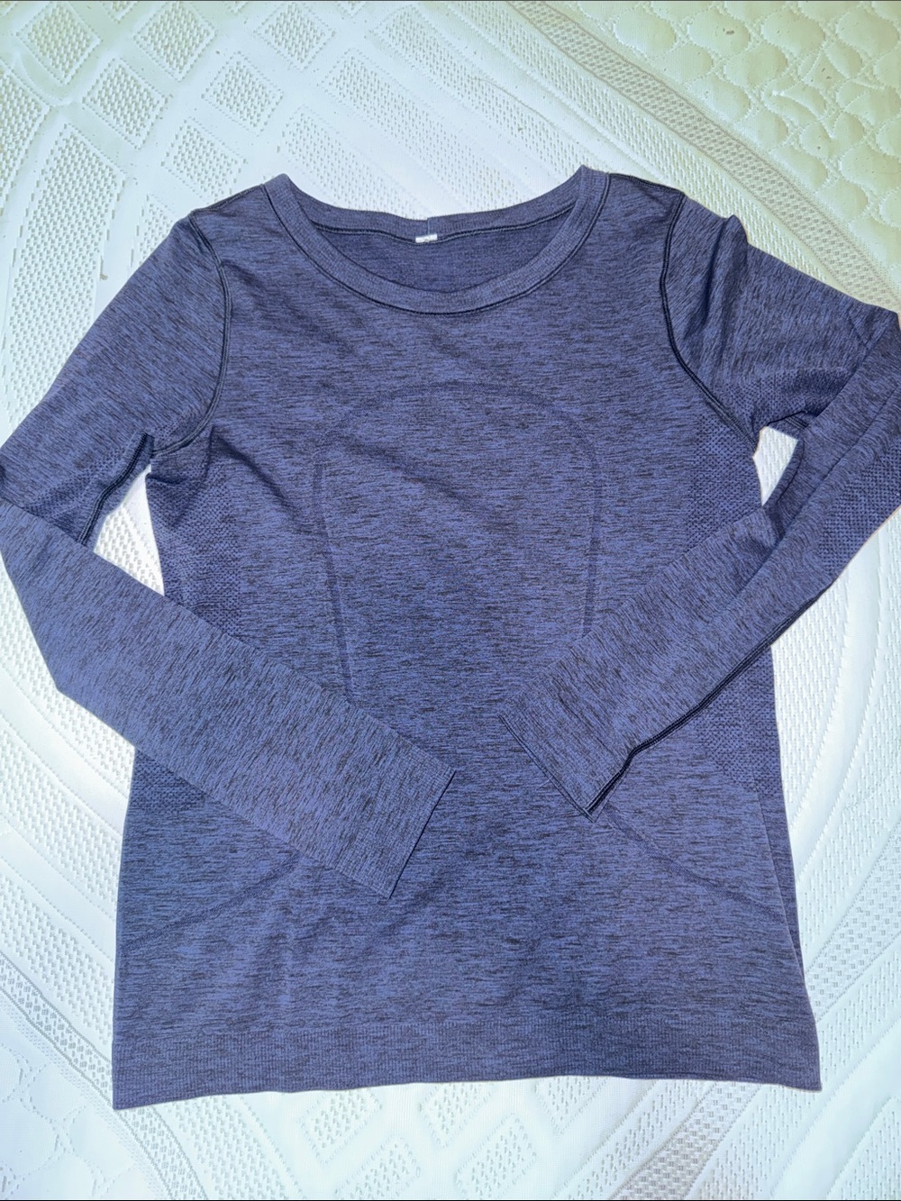 lululemon athletica Heathered Dark Blue Long Sleeve Tee